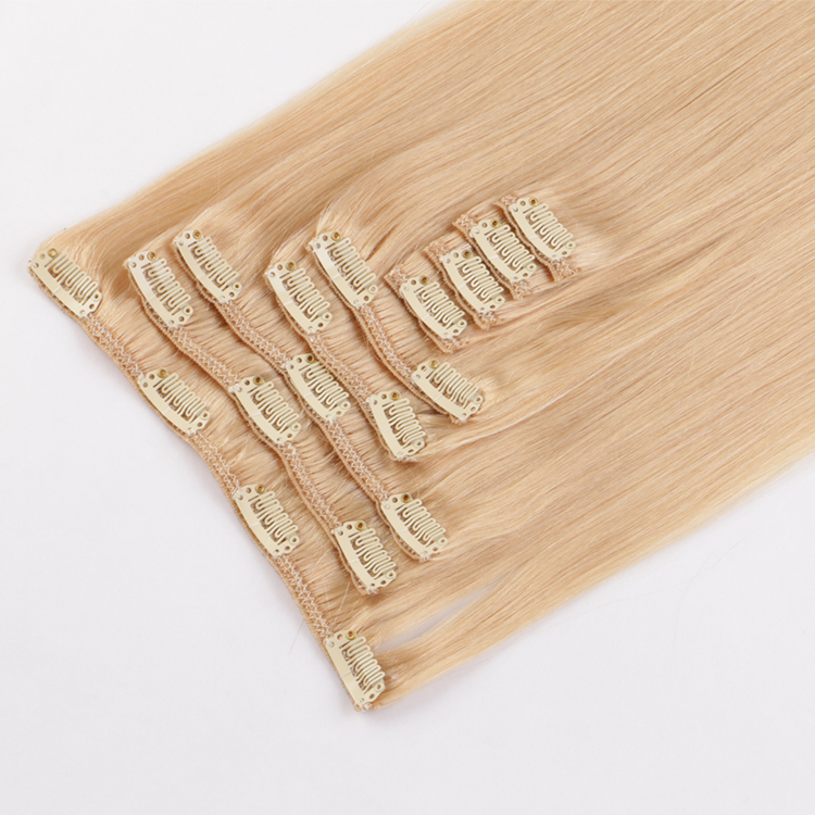 Cheap real clip in weave human hair clip on extensions SJ0073 